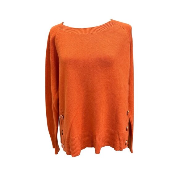 Talbots Women's Cotton Rayon Blend Knit Sweater Orange Size XL - Picture 1 of 8